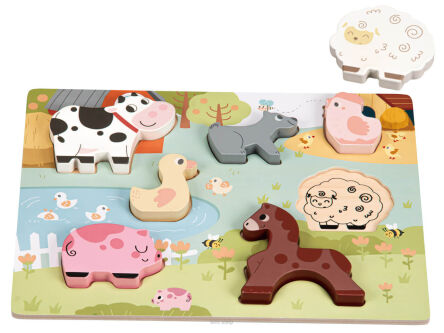 PUZZLE DREWNIANE ZWIERZĘTA 30X22 CM 6351 NN