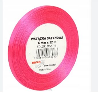 WSTĄŻKA SATYNOWA 6MM/32M RÓŻOWA 3083