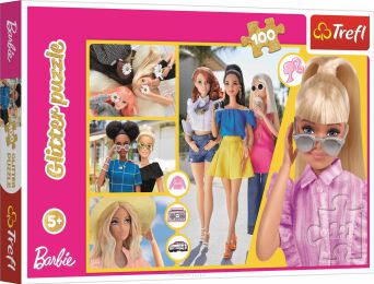 TREFL PUZZLE 100 GLITTER BROKATOWA BARBIE 8305 NN