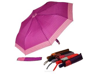 PARASOL SKŁADANY MIX KOL. KROPKI AUTOMAT 0108
