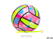 PIŁKA GUMOWA MIX WZORÓW ZE SPRĘŻYNĄ 23 CM 5140 - 5
