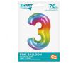 BALON FOLIOWY SMART CYFRA 3 TĘCZOWA 76 CM [5] 5328 - 2