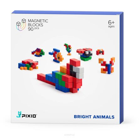 KLOCKI MAGNETYCZNE PIXIO BRIGHT ANIMALS 90 0167