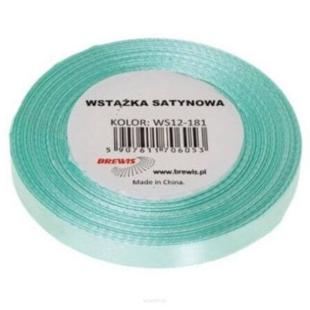 WSTĄŻKA SATYNOWA 12MM/32M MIĘTOWA 6053