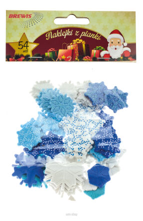 NAKLEJKI PIANKOWE ŚNIEŻYNKI 54 SZT 0990 