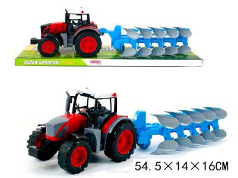 TRAKTOR Z MASZYNĄ ROLNICZĄ 54X16 CM 3933