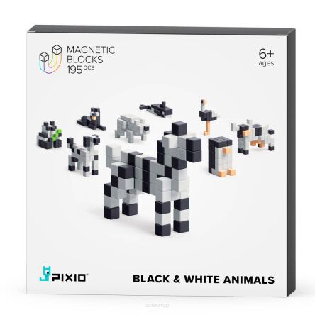 KLOCKI MAGNETYCZNE PIXIO BLACK & WHITE ANIMALS 014