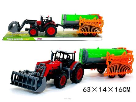 TRAKTOR Z MASZYNĄ ROLNICZĄ 63X16 CM 3827