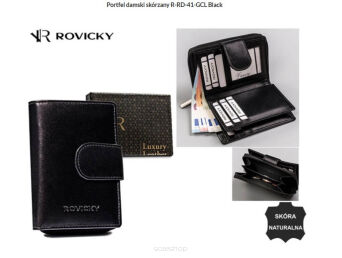 PORTFEL DAMSKI SKÓRA R-RD-41-GCL BLACK 9275 NN