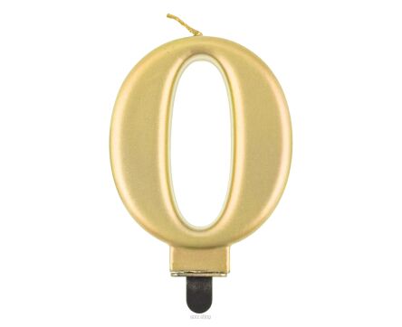 ŚWIECZKA B&C CYFERKA METALIK ZŁOTA 