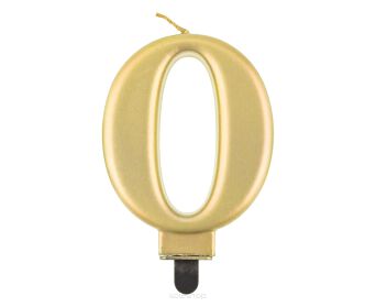 ŚWIECZKA B&C CYFERKA METALIK ZŁOTA "0" [5] 4255