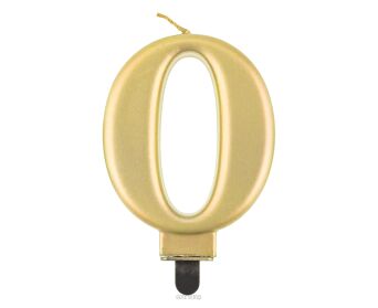ŚWIECZKA B&C CYFERKA METALIK ZŁOTA "0" [5] 4255