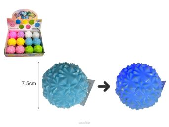 PIŁKA ZE ŚW. NEON STRUKTURA 7,5 CM (12) 0879