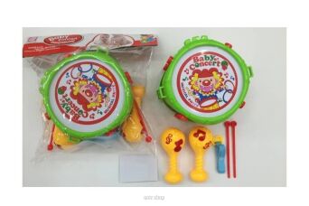 ZESTAW MUZYCZNY Z BĘBENKIEM 31X36 CM 2189