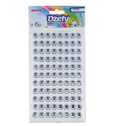 DŻETY SAMOPRZYLEPNE 8 MM SREBRNE 88 SZT 4547
