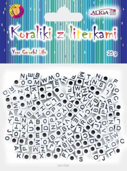 KORALIKI PLASTIKOWE Z LITERKAMI 6x6mm (25) 0330 NN