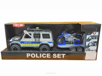 AUTO POLICJA + LAWETA Z MOTOREM DŹW. 46X13 CM 8404