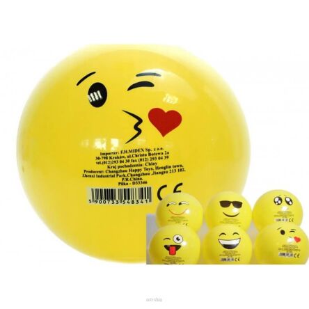 PIŁKA GUMOWA ŻÓŁTA EMOTIKON MINKA BUŹKA 23 CM 8341