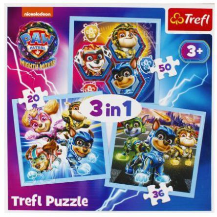 TREFL PUZZLE 3W1 MOC MIGHTY PUPS PAW PATROL 8699 N