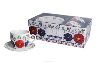 FILIŻANKI ZE SPODKIEM MALOWANE 250 ML 2 SZT 5191