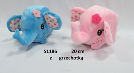 PLUSZ SŁOŃ GRZECHOTKA 20 CM 7058