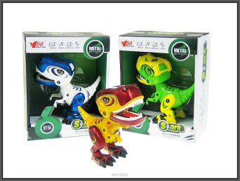 DINOZAUR 14 CM ŚW. DŹW. METALOWY 4784