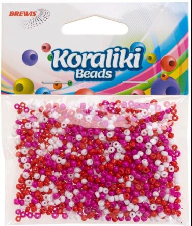 KORALIKI AKRYLOWE 35mm BIAŁO CZERWONE 7104