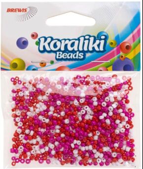 KORALIKI AKRYLOWE 35mm BIAŁO CZERWONE 7104