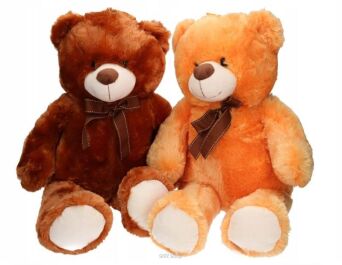 PLUSZ MIŚ BRĄZOWY Z KOKARDĄ 65 CM 1601