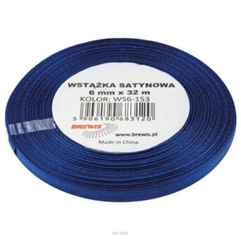 WSTĄŻKA SATYNOWA 6MM/32M GRANATOWA 3120