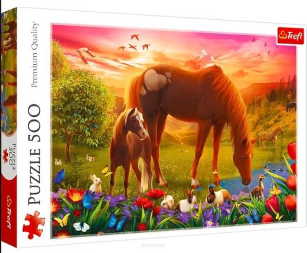 TREFL PUZZLE 500 KONIE NA ŁĄCE 4513 NN