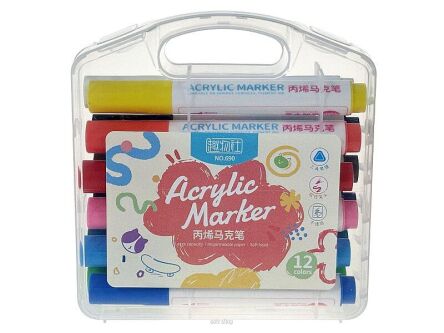 FLAMASTRY AKRYLOWE 12 SZT 13X13 CM 0858