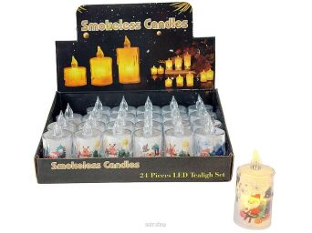 LAMPKA ZNICZ ŚWIECZKA MOTYW ŚW. 8 CM (24) 9556