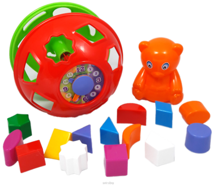 MIŚ EDUKACYJNY SORTER Z ZEGAREM 9090