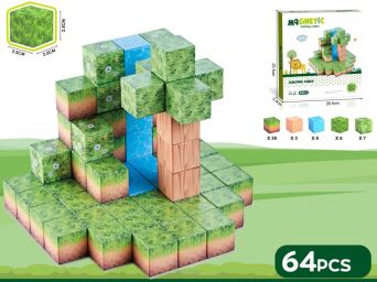 KLOCKI MAGNETYCZNE KOSTKI 3D 64 EL. 21X21 CM 6649