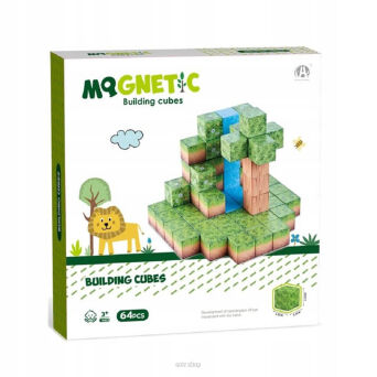 KLOCKI MAGNETYCZNE KOSTKI 3D 64 EL. 21X21 CM 6649