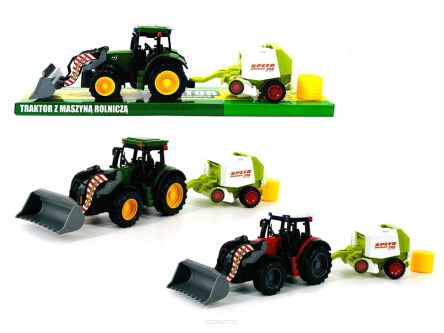 TRAKTOR Z MASZYNĄ ROLNICZĄ 46X13 CM 4273
