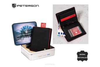 PORTFEL MĘSKI SKÓRA PTN 302.03 BL-RED 5552 NN