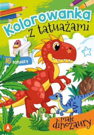 KOLOROWANKA Z TATUAŻAMI MAŁE DINOZAURY 4758