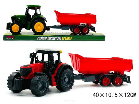 TRAKTOR Z MASZYNĄ ROLNICZĄ PRZYCZEPĄ 40X12 CM 1662