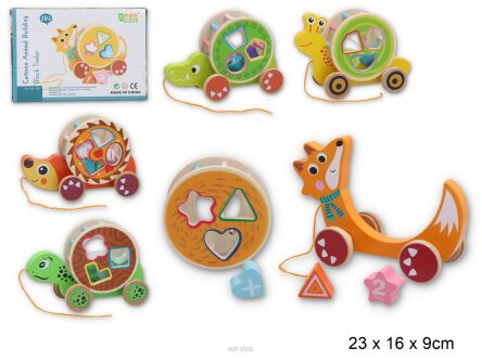 DREWNIANY CIĄGACZ Z SORTEREM 23X16 CM 1926 NN