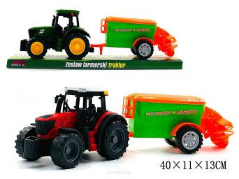 TRAKTOR Z MASZYNĄ ROLNICZĄ 40X13 CM 1495