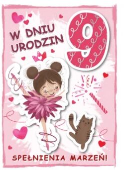 KARTKA URODZINY 9 DZIEWCZYNKA 2490 NN