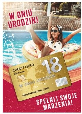 KARTKA URODZINY 18 CREDIT CARD KOBIETA 9647 NN