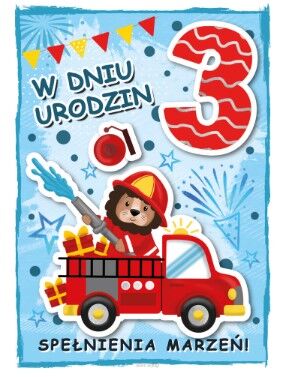 KARTKA URODZINY 3 CHŁOPIEC 2308 NN