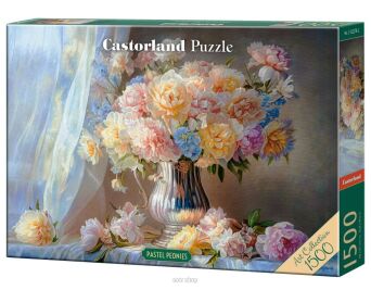 CASTOR PUZZLE 1500 PASTEL PEONIES ART 2278