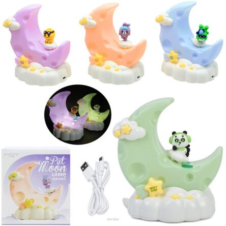 LAMPKA NOCNA KSIĘŻYC ZE ZWIERZAKIEM 15X17 CM 6673