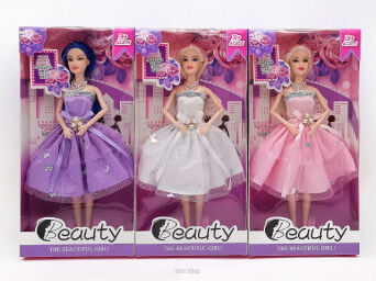 LALKA W BROKATOWEJ SUKIENCE 33X16 CM 3621