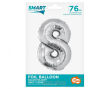 BALON FOLIOWY SMART CYFRA 8 SREBRNA 76 CM [5] 5168 - 2