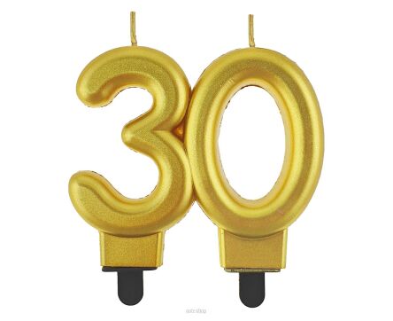 ŚWIECZKA B&C CYFERKA METALIK ZŁOTA 